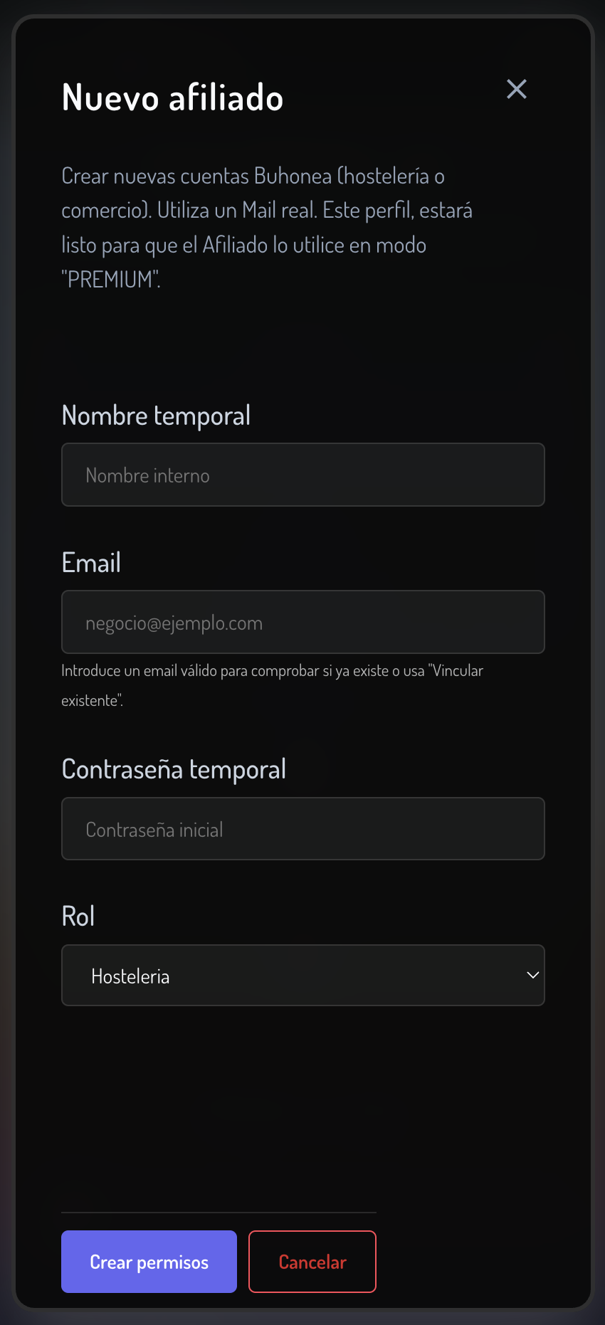 Affiliates — create, invite, pause